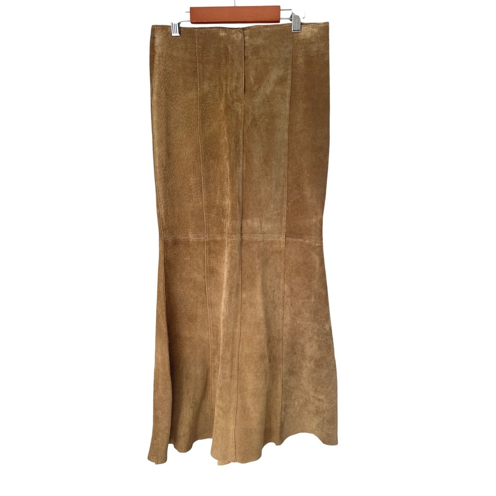 Arden B Skirt Size 1 Brown Suede Leather Maxi Western Boho Flare Festival Earthy